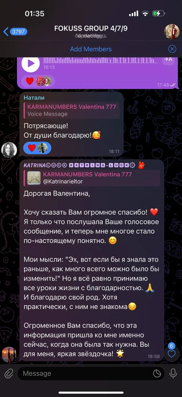 Скриншот отзыва клиента KARMANUMBERS 38